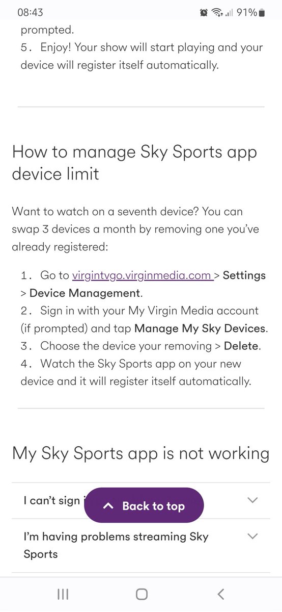 LPinner's tweet photo. @virginmedia how do I change devices for watching sky sports? I have tried the link through your website but the link never loads, just hangs? https://t.co/ovjs1p0fBU