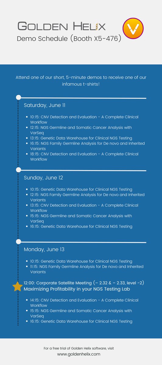 Let's start #eshg2022 off right; stop by for our first demo at 10:15 to get a look at CNV Detection and Evaluation! #GoldenHelix