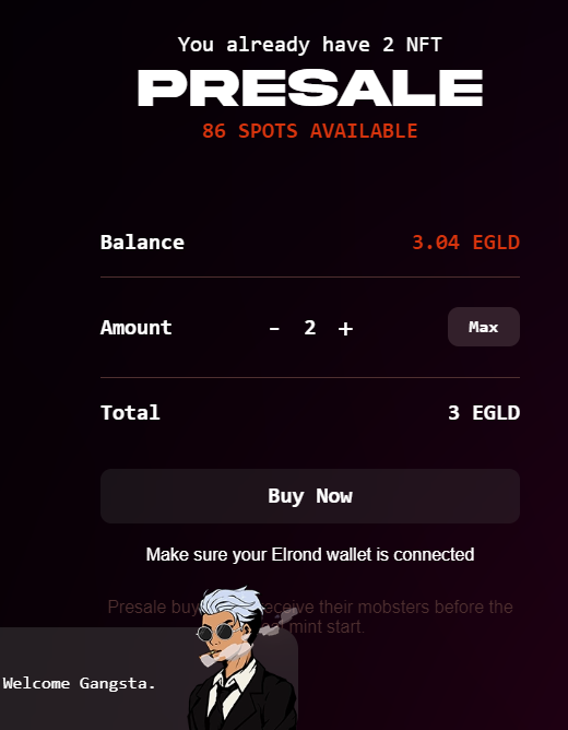 zoli_demeter's tweet photo. @Elrond_Mafia 
Only 86 Spots left for the public presale! https://t.co/VKV4dYkWgn