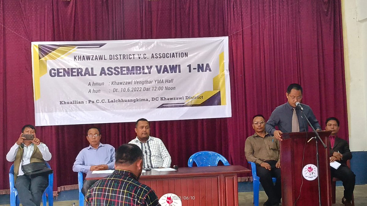 Attended the first Khawzawl District VC Association General Assembly as Chief Guest yesterday  10.6.2022.. What a privilege