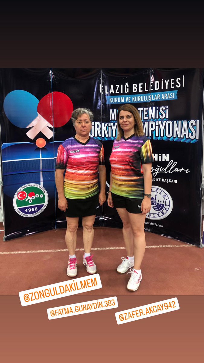 Elazığ' da düzenlenen kurumlararasi Türkiye masa tenisi şampiyonasina Zonguldak İl Milli Eğitim Müdürlüğü adına katılan Zonguldak ilkokulu sınıf öğretmeni Dilek BOZCAN AYGÜN'e ve Zafer AKÇAY'a başarılar diliyoruz.
@il_milli 
<a href="/zuleyhaaldogan/">Züleyha Aldoğan</a>