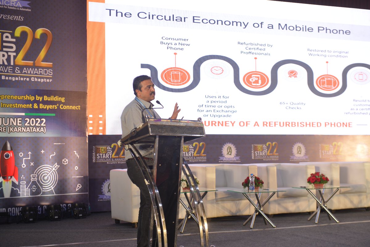 StartupsMission's tweet photo. Shri Mitul Shah, COO – Mobex, India's largest mobile repair brand was honoured and thrilled to deliver his presentation on the prestigious platform of India first tech startup conclave and awards 2022.#RajSharma #RajeshPathak #AshwathNarayan #AbhijithPrasannakumar https://t.co/CFGQdpiNkP