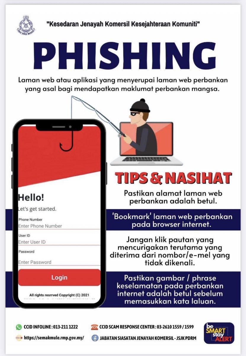 tattyhassan's tweet photo. Sebarkan gais kepada keluarga &amp; kawan-kawan supaya dorang tahu jenis jenis scam yang ada sekarang. 

Courtesy of @PDRMsia https://t.co/Buxe4UUg49