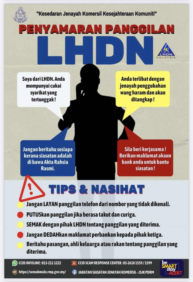 tattyhassan's tweet photo. Sebarkan gais kepada keluarga &amp; kawan-kawan supaya dorang tahu jenis jenis scam yang ada sekarang. 

Courtesy of @PDRMsia https://t.co/Buxe4UUg49