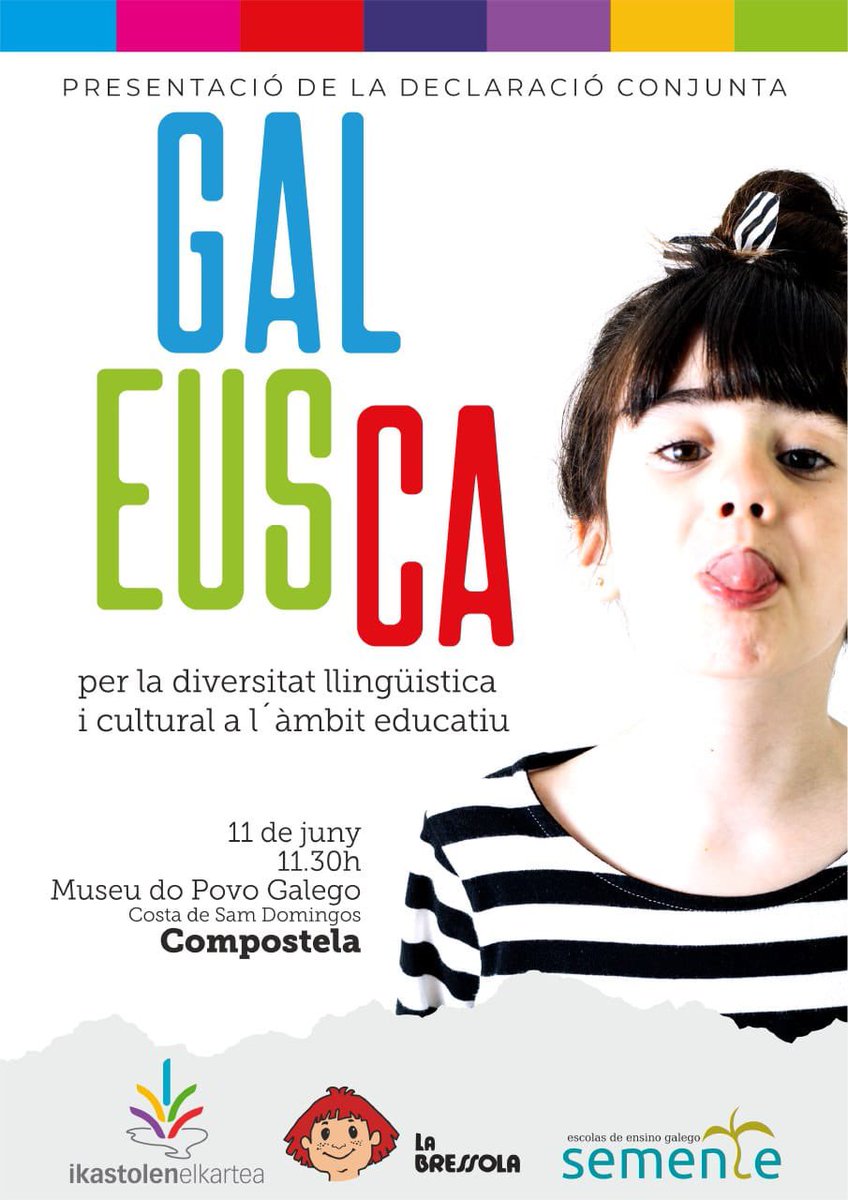 amicsbressola's tweet photo. Avui les @EscolesSemente (Galiza), @ikastolenElkartea (Euskal-Herria) i @LaBressola (Catalunya Nord) uneixen forces en un acte per la diversitat lingüística i cultural a l'àmbit educatiu. https://t.co/qEFRB0ZmDW