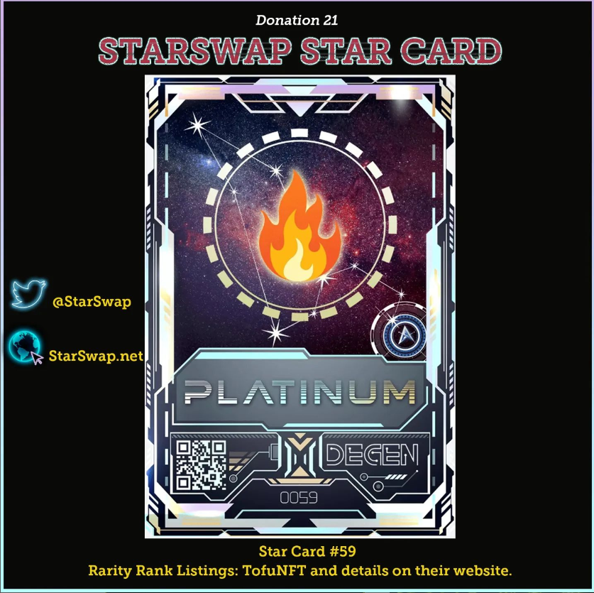 The Stonk Society is building a museum of classic Fantom NFTs we receive via donation and feature on Insta. But we’re accepting cross-chain donations too! Case in point: this lovely star card donated by @starswap thanks guys! instagram.com/thestonksociet…