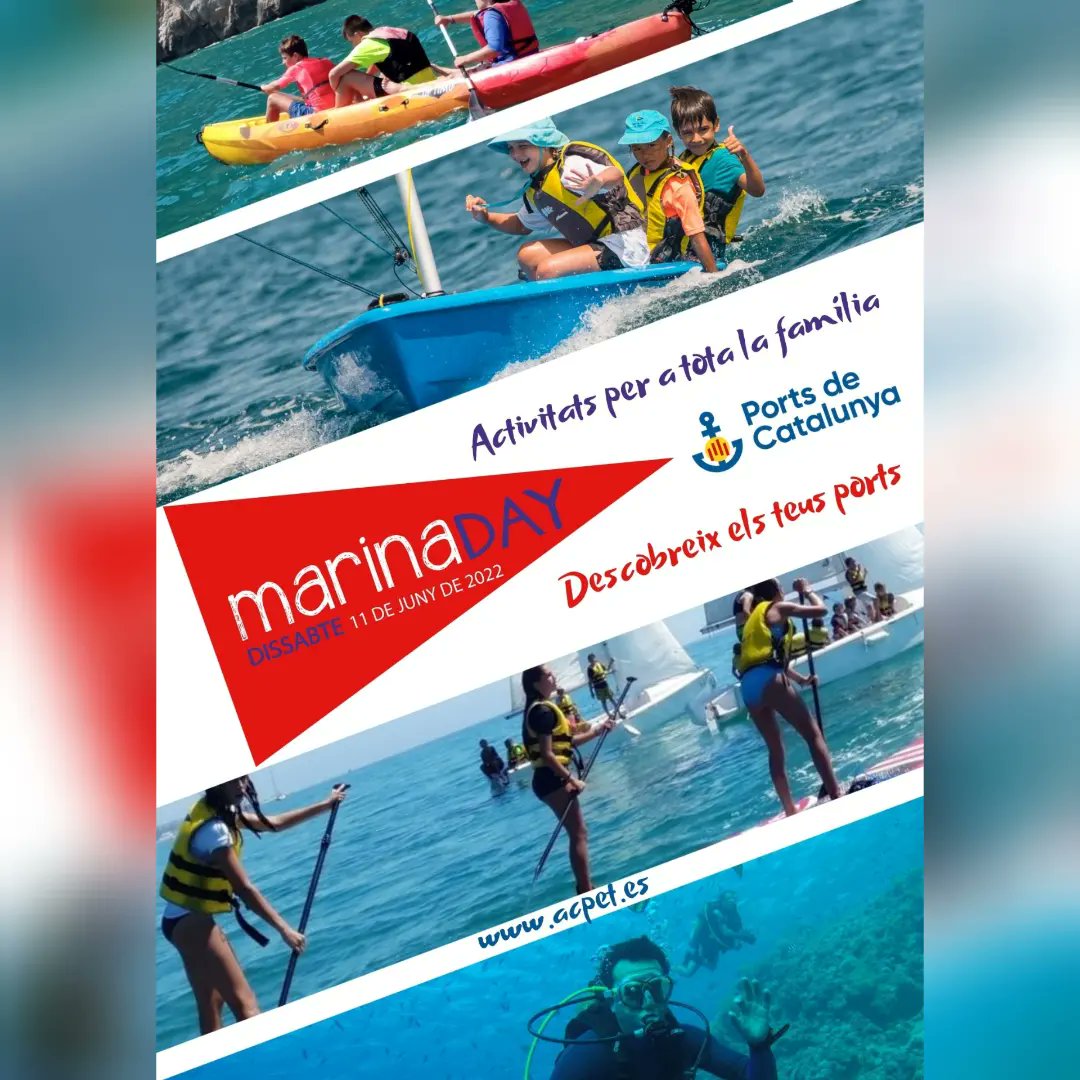 Avui és el #MarinaDay, 25 ports esportius per gaudir de moltes activitats gratuïtes o a preus molt reduïts. Des de la #costadaurada, passant per la #costabarcelona i fins la #costabrava.

Tota la informació a acpet.es
Descobreix els teus Ports!! 💙⛵🌊
#catalunya