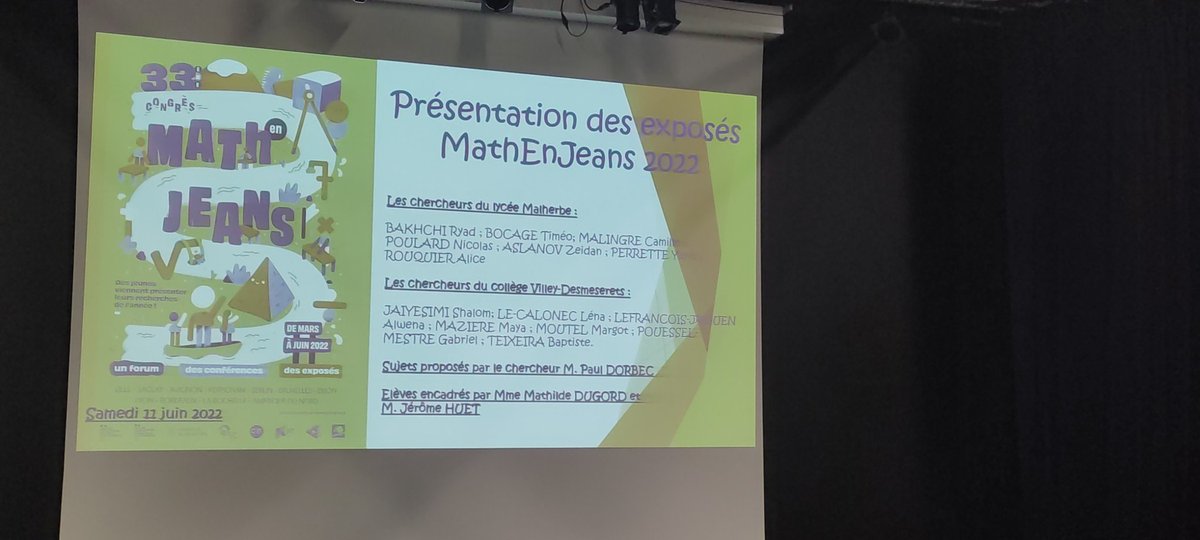 amaths_f's tweet photo. Ce matin présentation par des élèves d'ateliers #mathenjeans à Caen https://t.co/mi2f1Ih478
