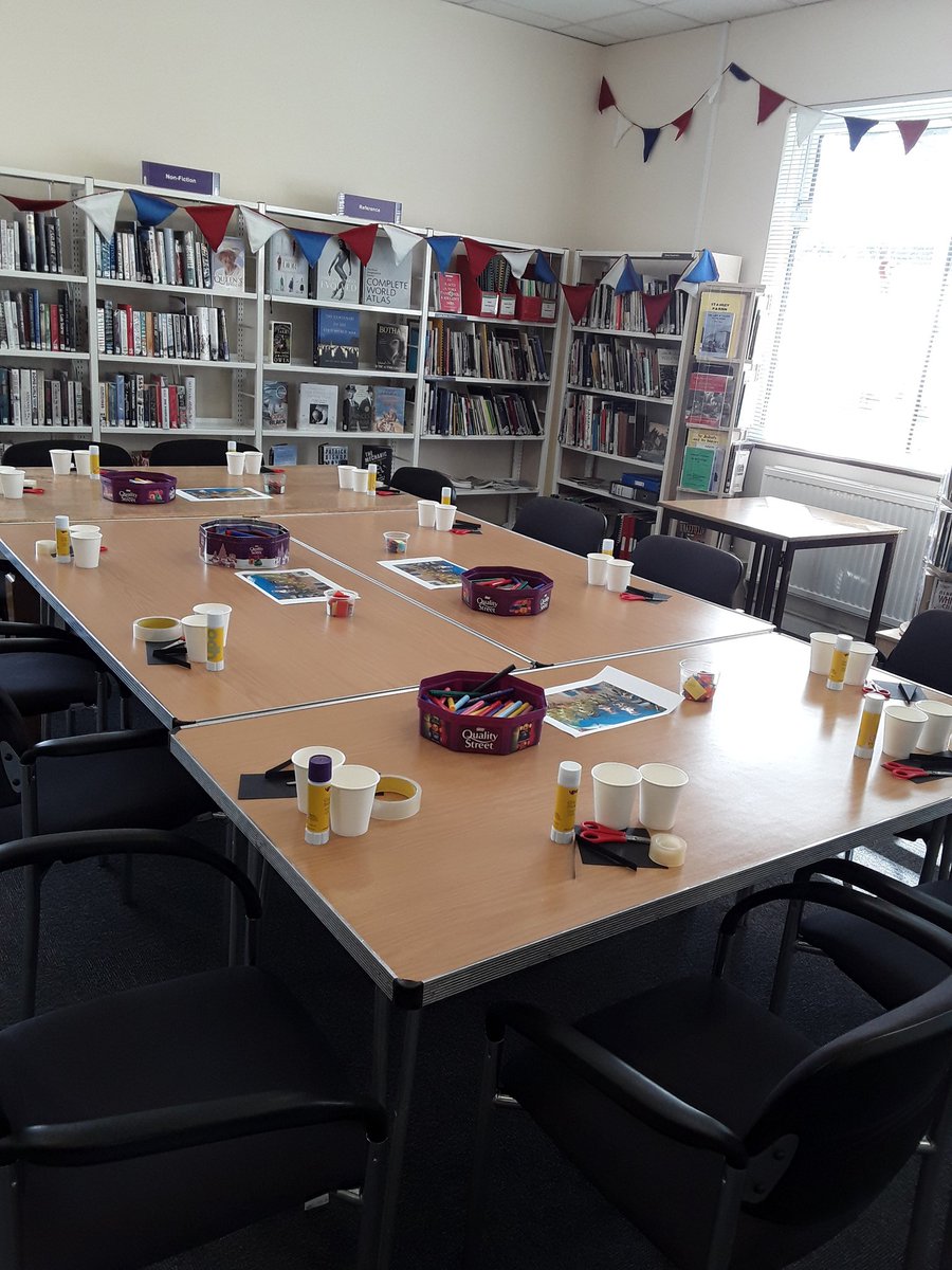 WFlibraries's tweet image. All set up for #SaturdayCraftSession at #StanleyLibrary this morning. Making paper cup animals. Starts at 10.30 till 11.30. No need to book, just drop in. #WFlibraries #LoveCrafts