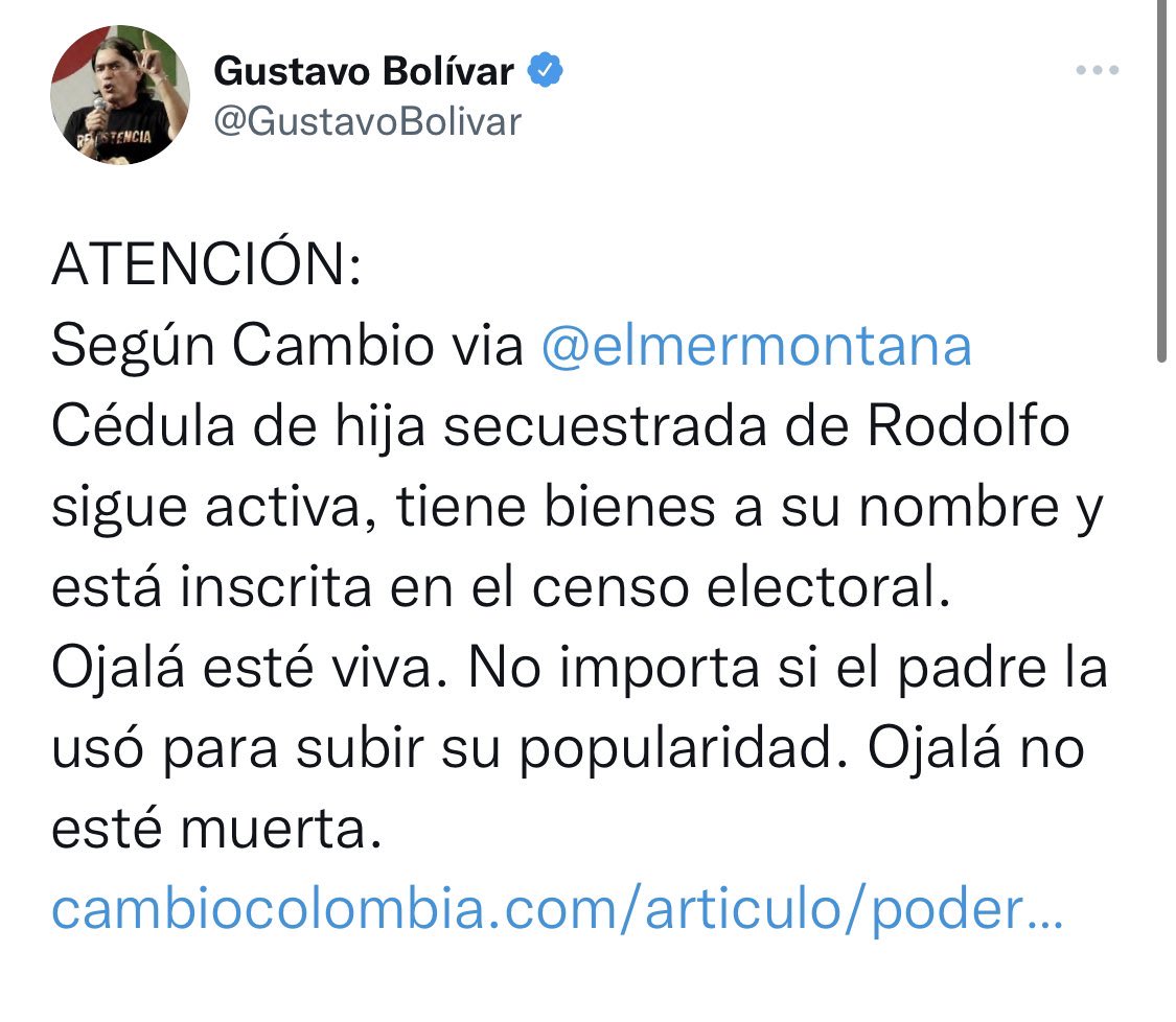 RenataSokolov's tweet photo. Por ejemplo senador: la cédula del hijo de Bruno sigue activa y tiene a su nombre 200 millones que usted le debe. https://t.co/hnfRc5iucm