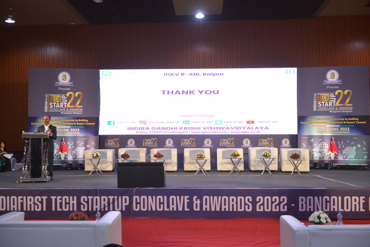 StartupsMission's tweet photo. The IFTSC 2022 bangalore chapter had the gracious presence of Shri Hulas Pathak, CEO - Incubator, Indira Gandhi Krishi, Vishwavidyalaya for delivering a keynote presentation.#RajSharma #RajeshPathak #AshwathNarayan #AbhijithPrasannakumar #SanjuktaBadhai #SanjayGajghate https://t.co/SAqeMcd0WX