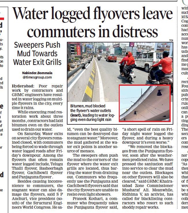 Harish Daga (@harishkumardaga) on Twitter photo <a href="/GHMCOnline/">GHMC</a> As we have big Monsoon Emergency Teams zone wise idle since 10 days , why not to get Vents cleared at all 32 ( old ) flyover which will help in Monsoon days to dry fast / No water Logging
<a href="/HiHyderabad/">Hi Hyderabad</a> @GadwalvijayaTRS <a href="/CommissionrGHMC/">Commissioner GHMC</a> @KTRTRS <a href="/GHMCOnline/">GHMC</a> As we have big Monsoon Emergency Teams zone wise idle since 10 days , why not to get Vents cleared at all 32 ( old ) flyover which will help in Monsoon days to dry fast / No water Logging
<a href="/HiHyderabad/">Hi Hyderabad</a> @GadwalvijayaTRS <a href="/CommissionrGHMC/">Commissioner GHMC</a> @KTRTRS