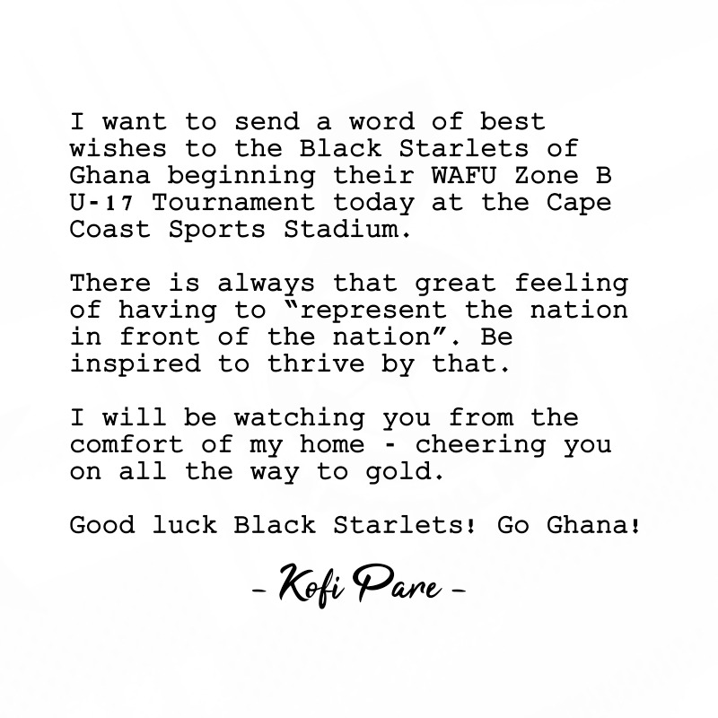 Best of luck to the #BlackStarlets of Ghana🇬🇭. 

#CapeCoast2022 | #GoGhana!