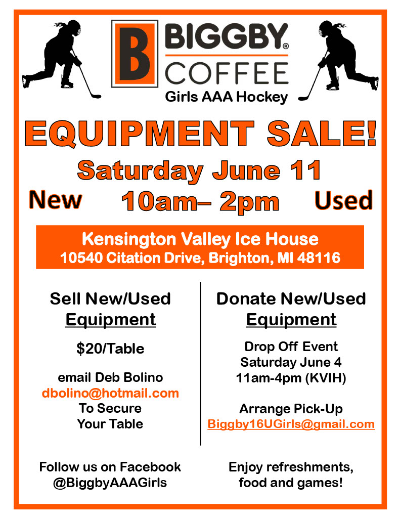 Today is the day.  Sell or donate your used equipment or stop to pick up great deals on equipment for your player.  Big raffles, bake sale, 50/50, and lots of other events are taking place as well.