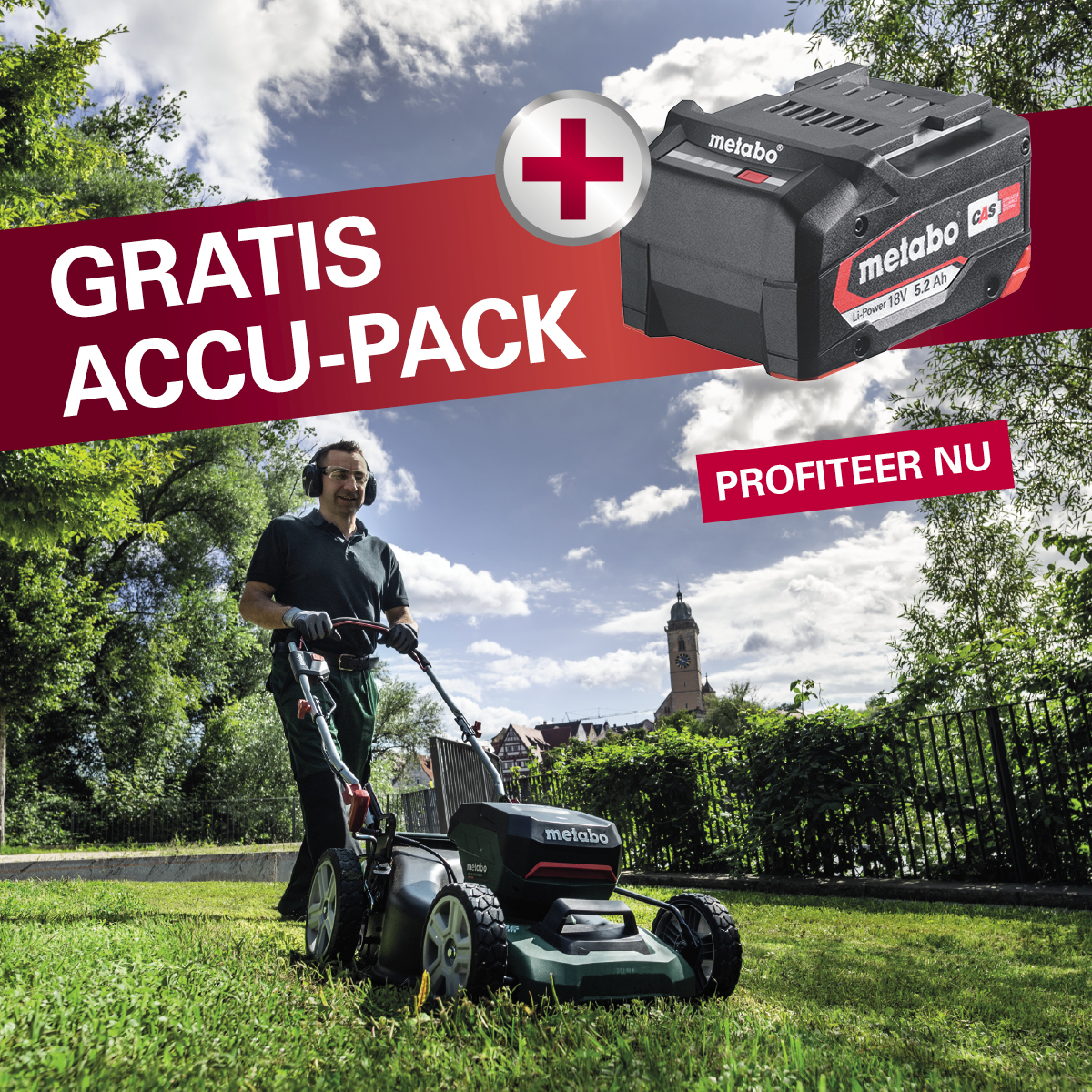 Verhogen Afstudeeralbum steno Metabo Nederland on Twitter: "GRATIS ACCU-PACK! Als je nu een Metabo 18  Volt accu-grasmaaier aanschaft, ontvang je GRATIS een 18V/5.2 Ah Li-Power  accu-pack, als je de grasmaaier uiterlijk registreert op 31.08.2022 op