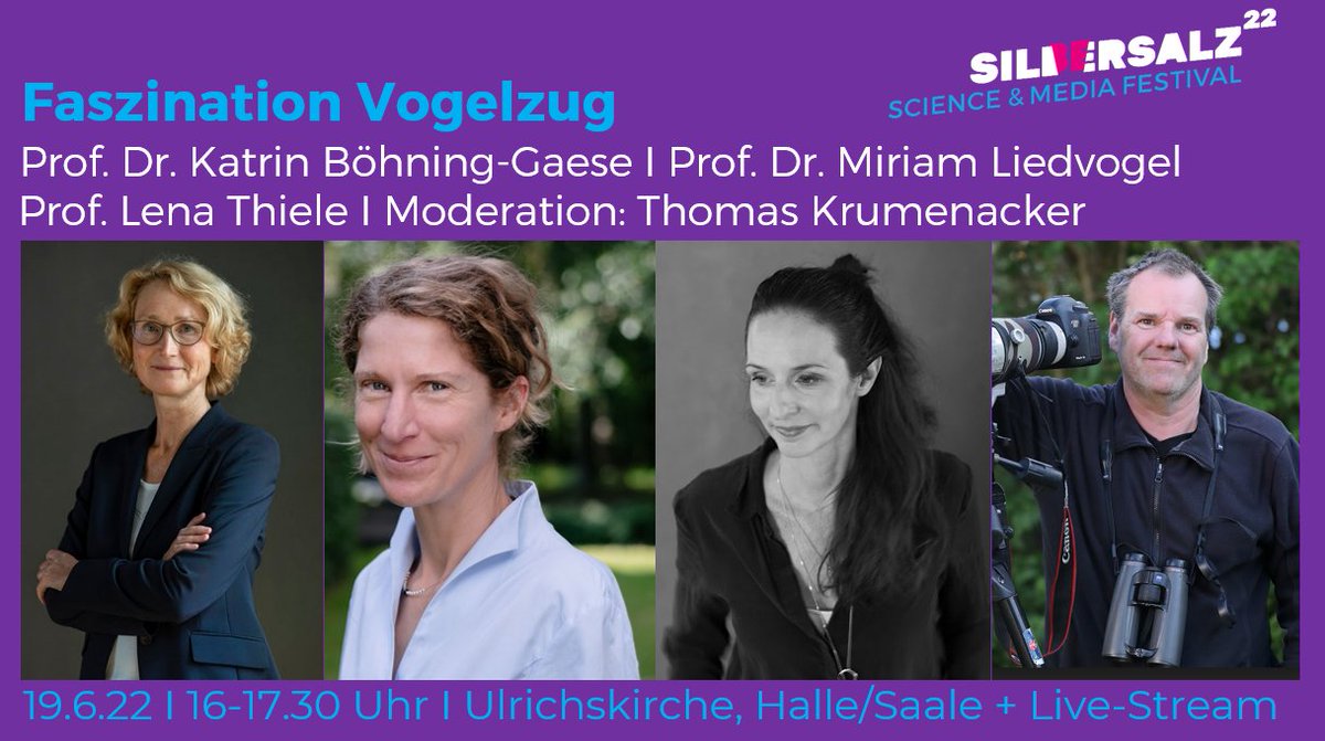 60.000 Flugmeilen im Jahr und das CO2-neutral? Über die beeindruckenden Routen von Vögeln sowie deren Bedrohung sprechen Prof. Katrin Böhning-Gaese (<a href="/Senckenberg/">SENCKENBERG</a>), Prof. Miriam Liedvogel (@GenMig), Prof. <a href="/_lenathiele/">Lena Thiele</a> &amp; <a href="/ThomasKrumenac1/">Thomas Krumenacker</a> (<a href="/riffreporter/">RiffReporter</a>) am 19.6 bei @silbersalzhalle