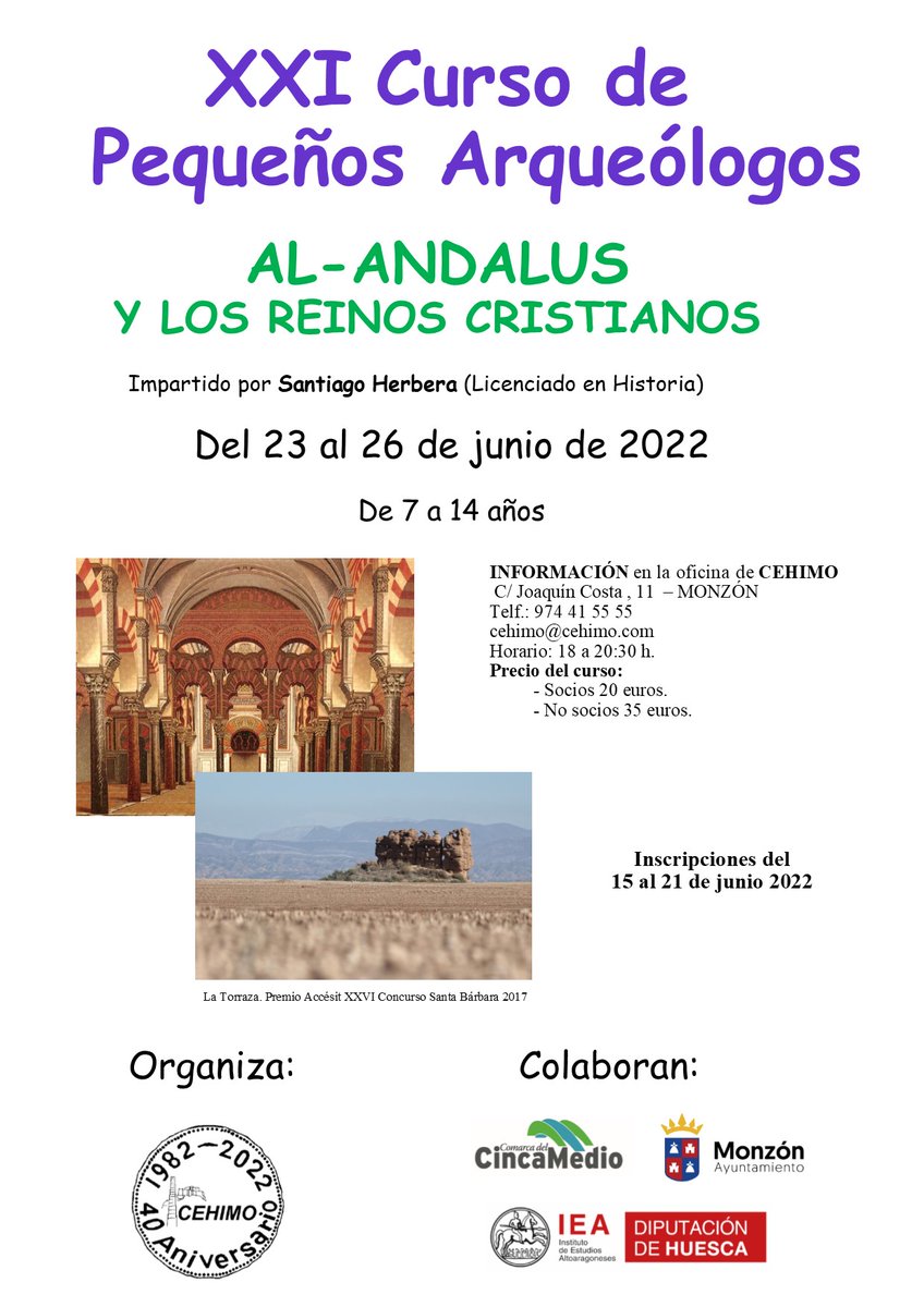 cehimo's tweet photo. Próximas actividades de #cehimo en el mes de junio
@iea_huesca Comarca del @CincaMedio @AytoMonzon Ayuntamiento #BinacedValcarca https://t.co/mk0yZOr1o0