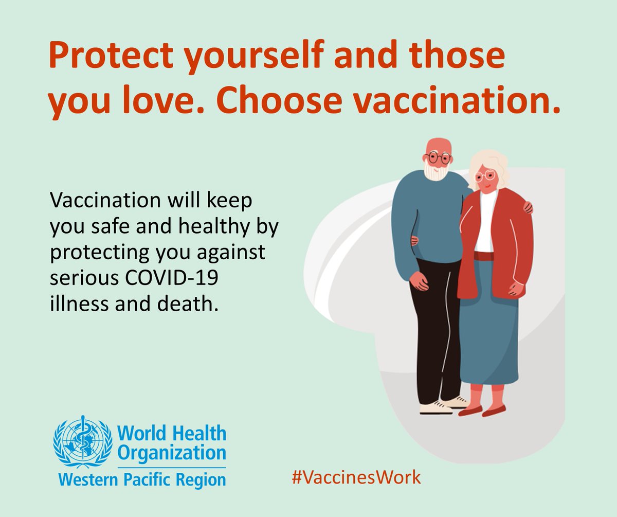 #COVID19 is still around. Encourage and support your family and friends especially those at high risk of serious COVID-19 illness to get vaccinated. 

#StaySafe