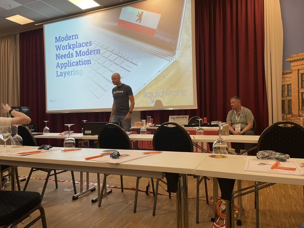 Second session of day 2 “Modern Workplaces Needs Modern Application Layering”  by <a href="/Liquidware/">Liquidware</a> with our fellow dutchies  @BerryHaveman and <a href="/andreasvw/">Andreas v Wingerden</a>  #community #E2EVC #EUC #DigitalWorkSpace #ITAlliance #event #weareitalliance