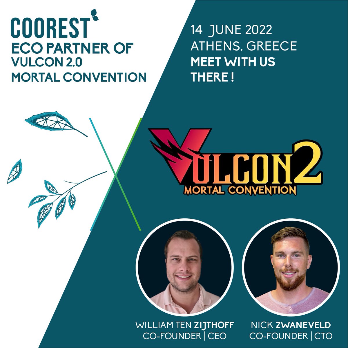 CoorestOfficial's tweet image. Greece is about to be rocked!

Next week (14/6) VulCon 2 - Mortal Convention is taking place in Athens. 

The biggest @VulcanForged meet-up yet and Coorest is part of it🔥

@wtenzijthoff is speaker and dives into Sustainability via NFTrees.

🎟: eventbrite.com/e/vulcon-20-ti…