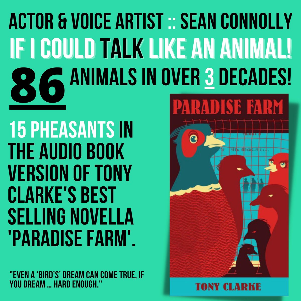 Baldfinger's tweet photo. LAST POST IN THIS SERIES! 'IF I COULD TALK LIKE AN ANIMAL' #10 @Tony10Clarke #voiceartist #voiceactor #animation #animalvoices #radiodrama #voicetalent #charactervoices #paradisefarm #tonyclarke #pheasants #storytime #audiobooks #narrator 😃🎙️📻📕❤️ https://t.co/u8chiIelSc