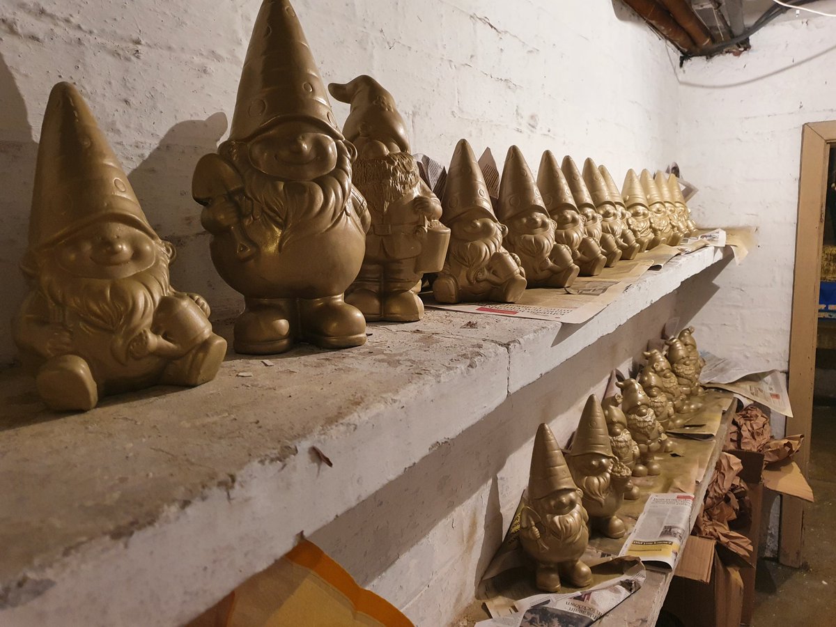 I go away for a few days and come home to find this in the cellar. My wife buys gnomes every year,  sprays them gold and gives them out as awards to her journalism and media students at  <a href="/LCCCMJ/">LCC Journalism</a>