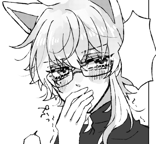 これは原稿の進捗なんですけど🐺くんは部屋では眼鏡付けてるし(3周年イラストのメガネにやられた)
私服もタートルネックだろ(私は黒が好き)
てなった結果ただの私が受けにさせたい格好になってしまったんですよ
私の性癖全開になってしまった
