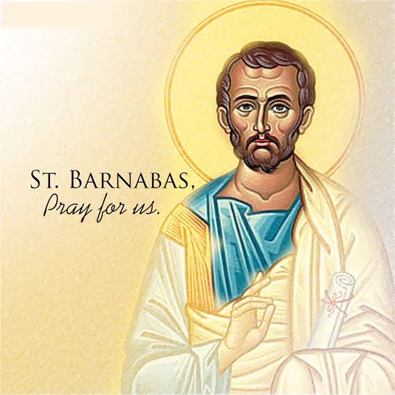 IbadanNfcs's tweet photo. THE MEMORIAL OF ST BARNABAS, APOSTLE: Acts 11:21-26.13:1-3, Mt. 5:33-37. Barnabas was one of the most amiable and life-promoting of the early Christians. Luke calls him “a good man, full of the Holy Spirit and of faith.” https://t.co/RKnKBVQREe