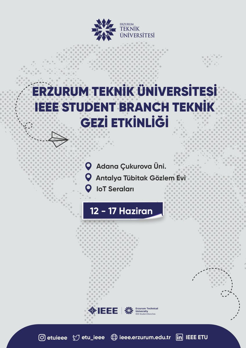 Erzurum Teknik Üniversitesi IEEE Student Branch Teknik Gezi Etkinliği.
12 Haziran pazar günü yolculuğumuz başlıyor.
IEEE İLE KALIN....
<a href="/EtuKristal/">Etü Kristal</a> <a href="/etukurumsal/">Erzurum Teknik Üniversitesi</a> <a href="/etu_sks/">ETÜ SKS</a> <a href="/NemFlora/">NemFlora</a> <a href="/Harmopower/">Harmopower Bilişim ve Danışmanlık</a>