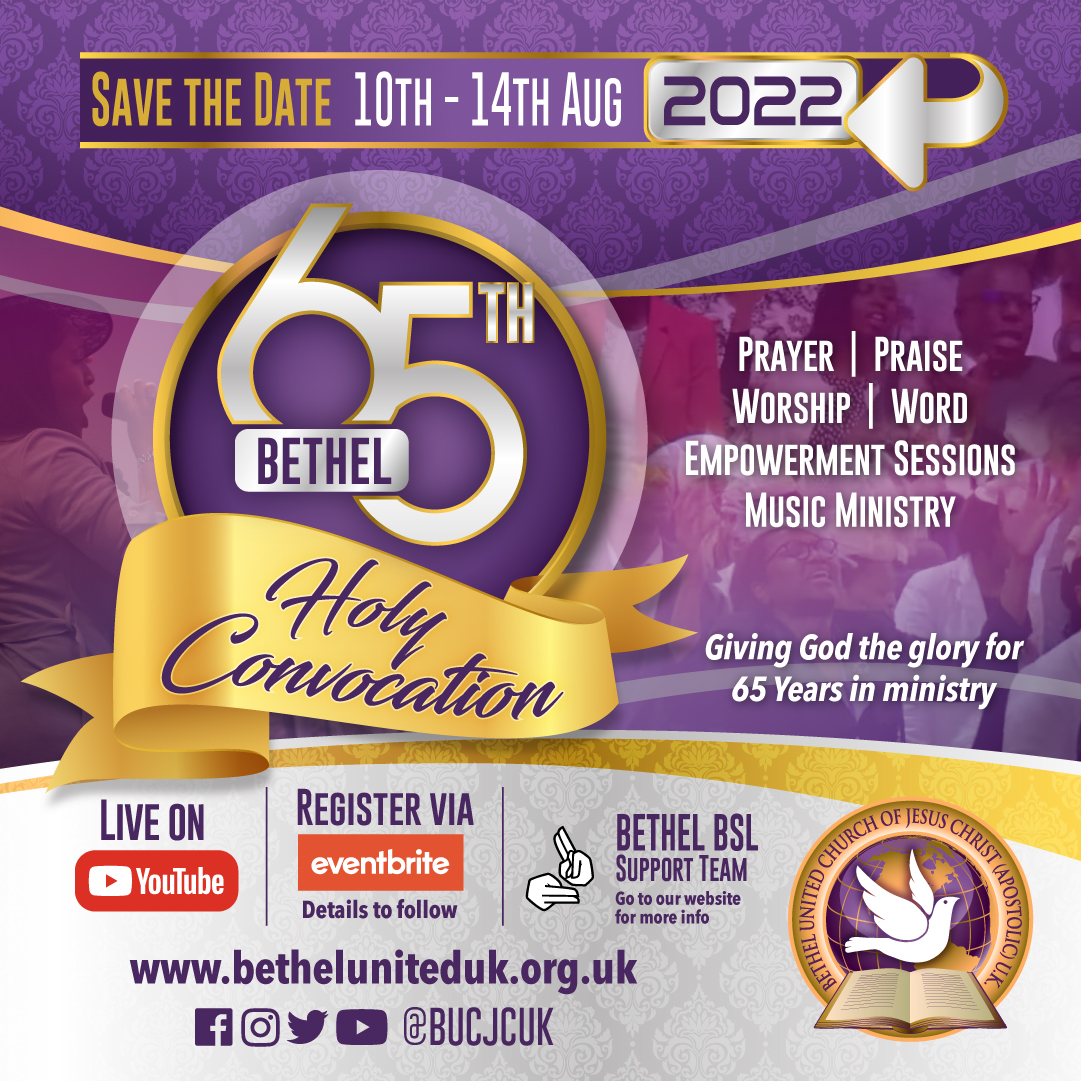 bucjcuk's tweet photo. It's our 65th convocation 🙌

Save the Date 📆
👉 Wed 10th - Sun 14th, Aug 2022

Join us on all our social media platforms, watch this space for more information.
Spread the Word and tell a friend! 🗣

See you there, at Convocation 2022.

#BethelConvo2022
#BethelUK
#BethelNation https://t.co/OABfilZXE6