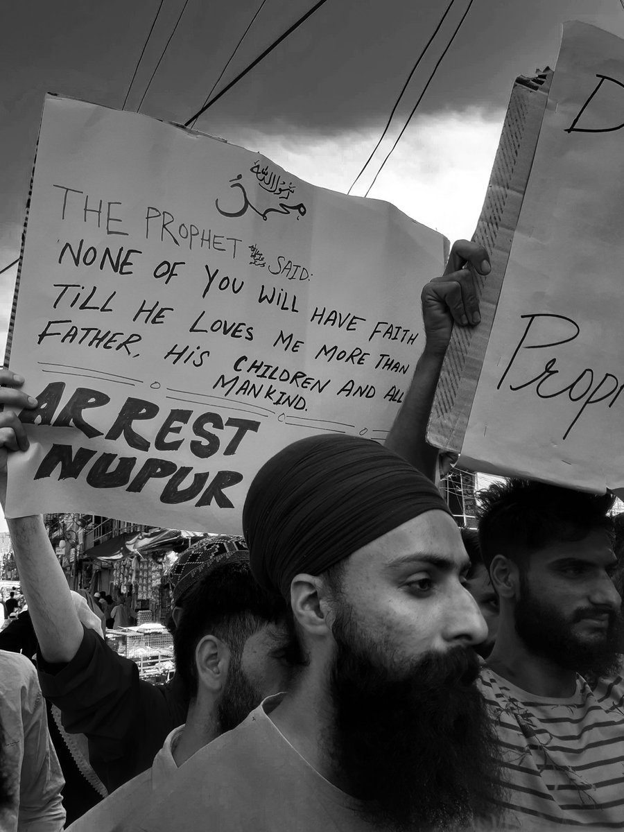 Sikhs and Muslims protest here in Baramulla town against derogatory remarks  made by BJP memebers against Prophet Mohammad s.a.w.

Photo copyright <a href="/imohammadyounis/">Mohammad Younis</a>
