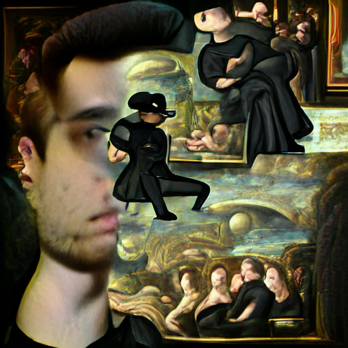 O_T_Human's tweet photo. Man in black in a renaissance art style (#17GA) #art #artist #artwork #nft #nfts #nftcollector https://t.co/rmBWbTAQTu