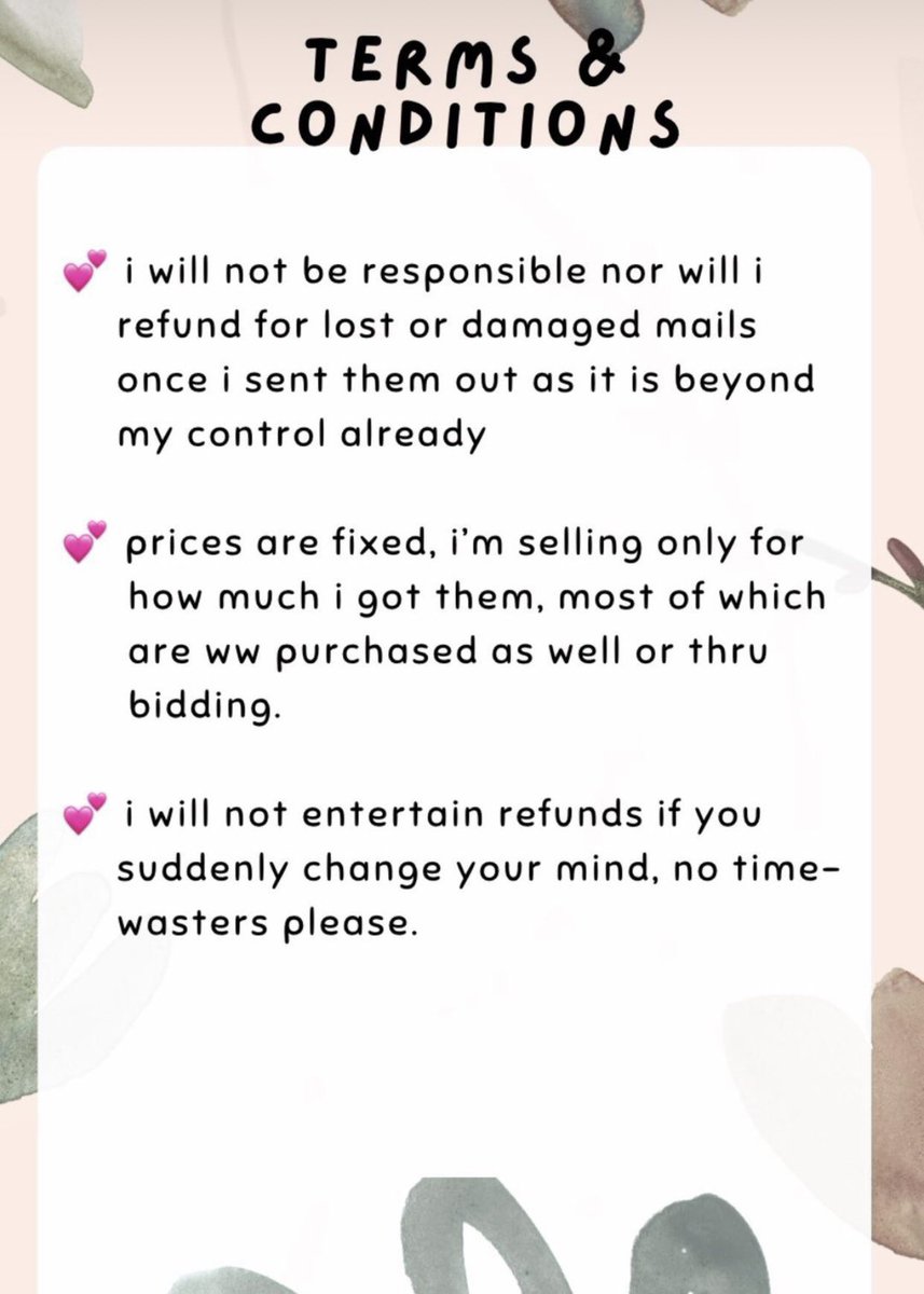 hyunfazed's tweet photo. — sale info and terms!

if you’re inquiring from me, i will automatically assume you agreed to my terms https://t.co/BPTDCBIsio