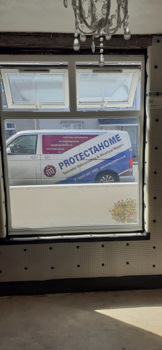 The subtle art of product placement, as displayed by our operatives, on a recent domestic install of above ground damp proofing membrane in Llanelli.

Great to see the new van livery out and about and a very neat installation.

#dampproofing #specialists