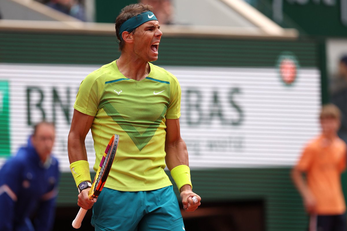 📍 ROLAND GARROS 🇫🇷

➡️ 1/8 de FINAL

🇪🇸 Rafael Nadal - Auger Aliassime 🇨🇦

🎾 3/6 - 6/3 - 6/2 - 3/6 - 6/3

🎙 Gran victoria del manacorí contra un inspirado Felix, Rafa jugó agresivo en el 5º y se llevo el duelo.

🔜 En 1/4 se verá con el 🇷🇸 Novak Djokovic.

📸 <a href="/rolandgarros/">Roland-Garros</a>