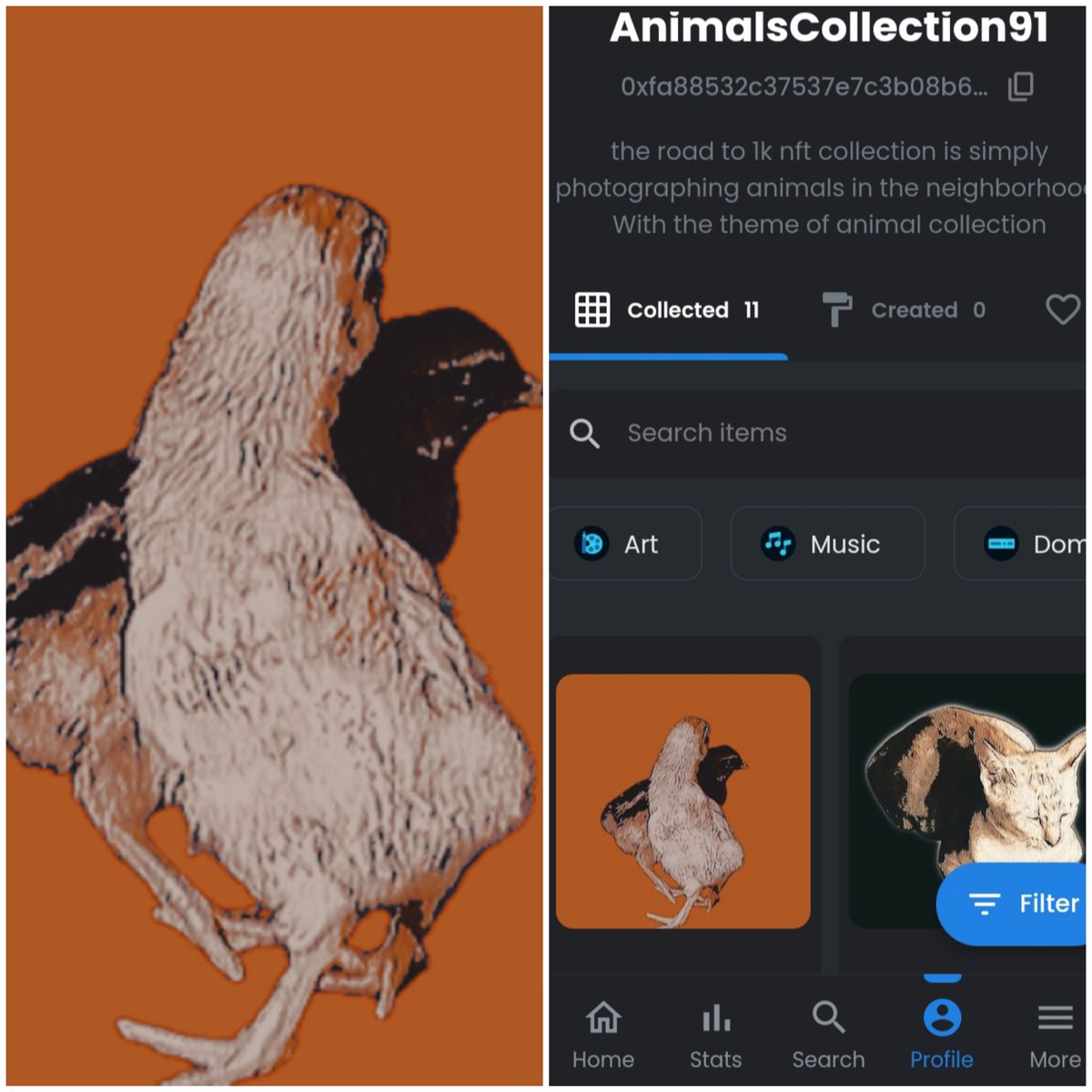 AnimalsARTz's tweet image. My new Animals Collection ( TWO CHICKS )
link is in bio
#nftproject #nftdrop #nftsale #nftsales #nftcommunity #nftcollection #nftnews #nftartists #nftcollector