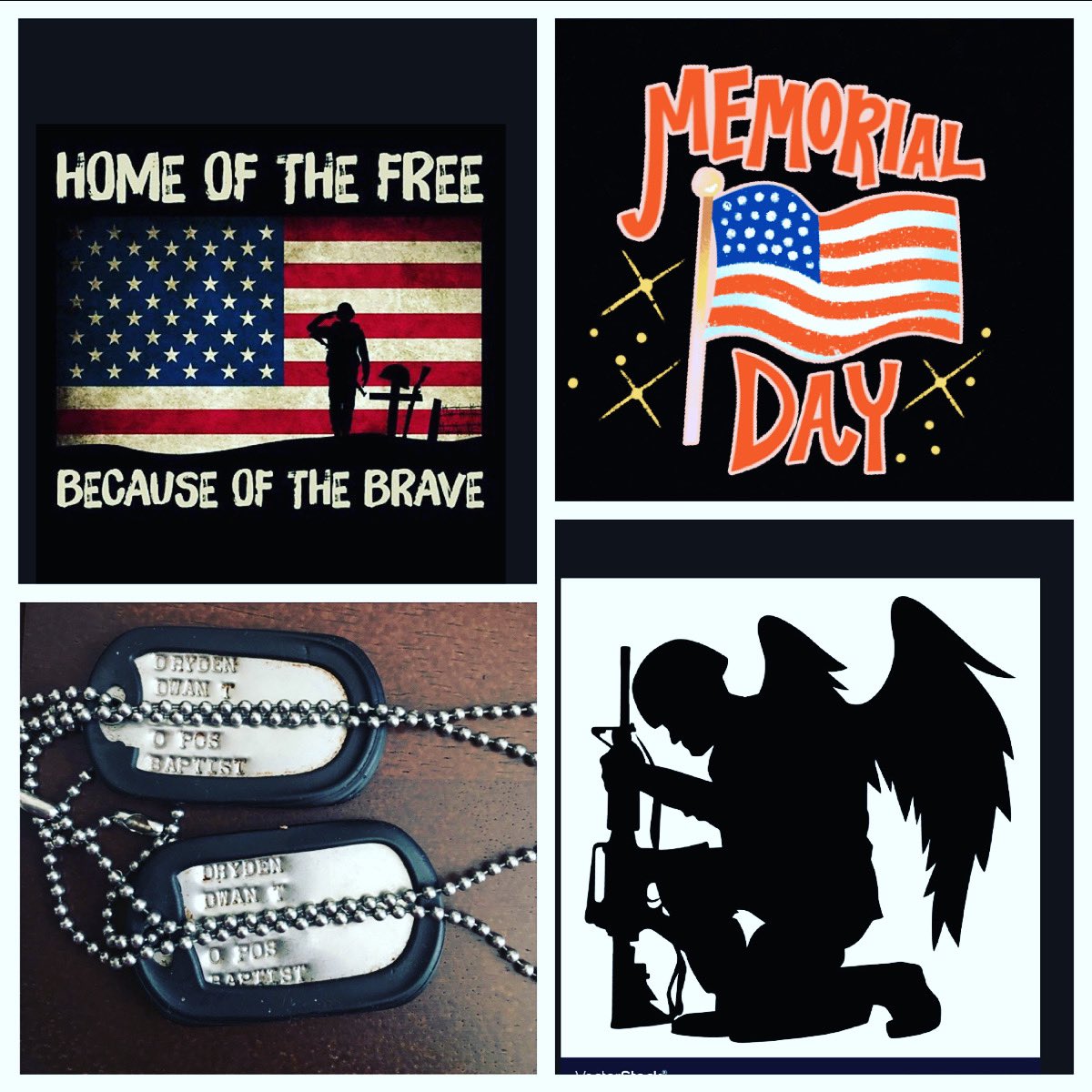 dwdry's tweet photo. Memorial Day is The Day To Honor those who can NEVER put their dog tags around their neck or lace up their boots ever again!!! They paid the ultimate price fighting battles for our freedom!!! On This Day I always lay down my own Dog Tags in honor of them!!!
🙏🏽🇺🇸🙌🏽☝🏽
#MemorialDay https://t.co/Ol6knsVTny
