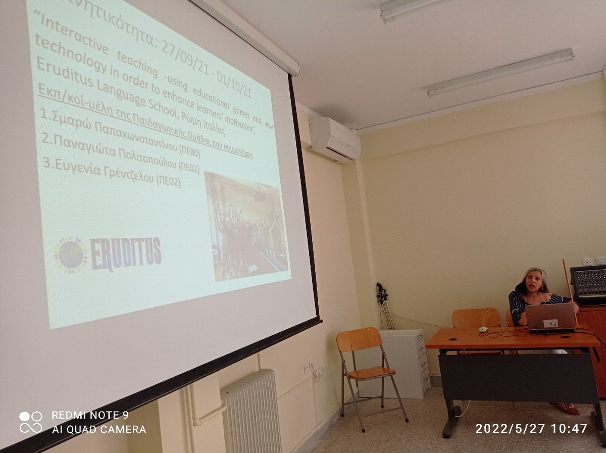 LetsIsa2020's tweet photo. On 27.5.22, Mr. Ioannou, Director, the pedagogical team and the rest of the colleagues informed the Parent-Teacher Association about the results of Erasmus+LISA program highlighting the multiple benefits for the school and the students #ErasmusPlus #Erasmusplus3gymnasioNafpaktou https://t.co/tBenCYLv3o
