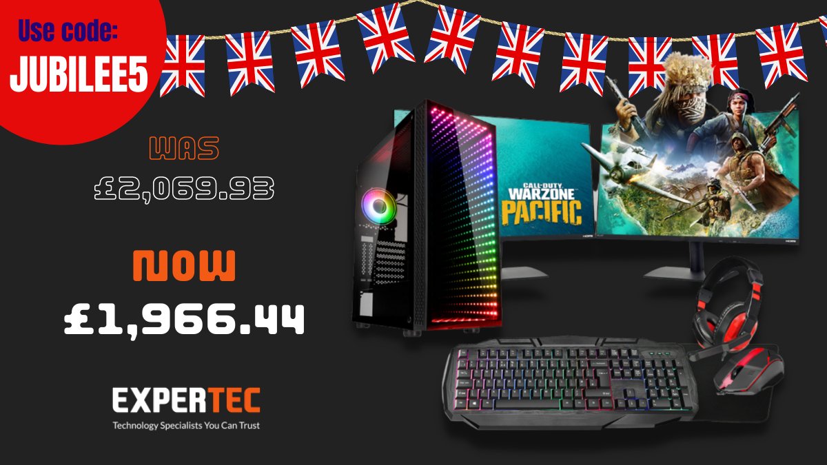 Expertec on Twitter: "Save over £100 on our Intel Core Gaming PC Shop this PC bundle in our Jubilee sale here 👉 https://t.co/FG3p1udESk #Sale #JubileeSale #GamingPC #PCGaming https://t.co/3jiZ9Apx8j" /