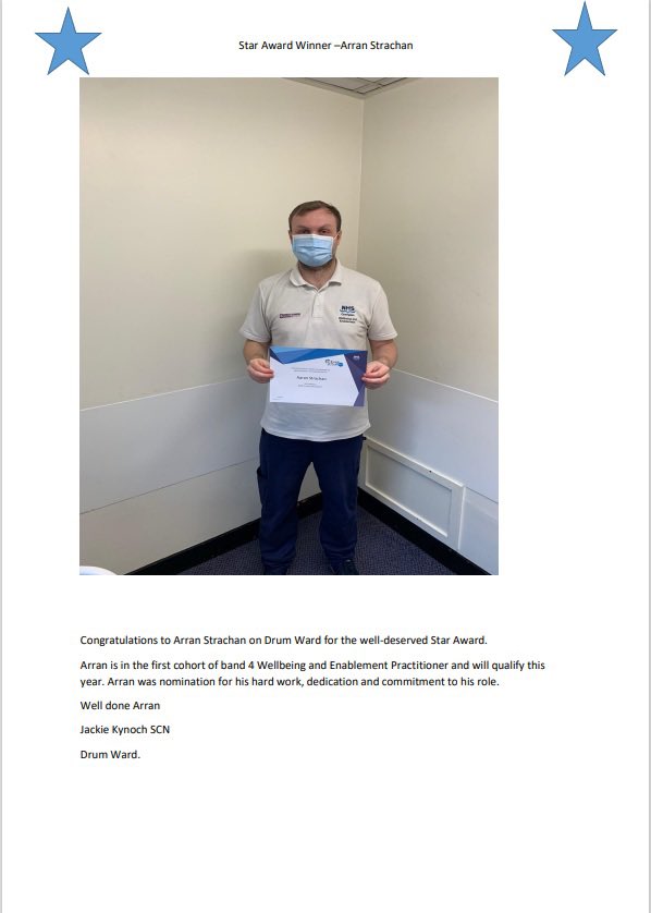 Iain (@iain19831) on Twitter photo Well done to Arran one of our Wellbeing and Enablement Practitioners for winning a star award ⭐️⭐️ <a href="/NHSGrampian/">NHS Grampian</a> <a href="/NES_hcsw/">NES_hcsw</a> <a href="/WellsJulia1/">Julia Wells</a> 👏🏻👏🏻 Well done to Arran one of our Wellbeing and Enablement Practitioners for winning a star award ⭐️⭐️ <a href="/NHSGrampian/">NHS Grampian</a> <a href="/NES_hcsw/">NES_hcsw</a> <a href="/WellsJulia1/">Julia Wells</a> 👏🏻👏🏻