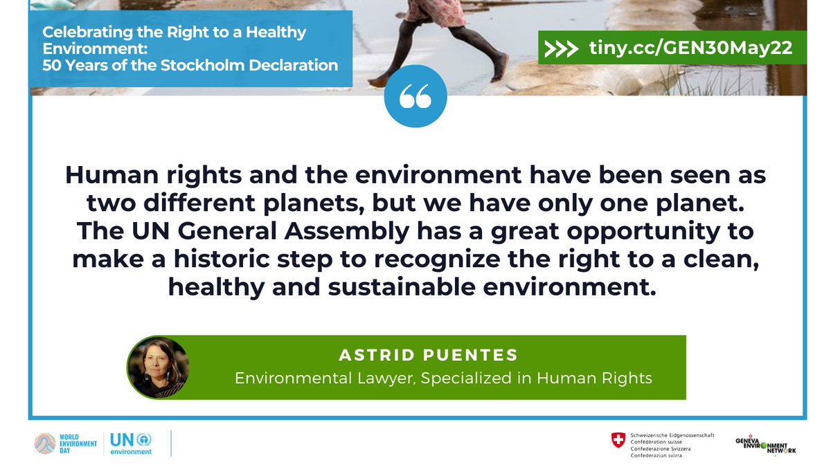 GENetwork's tweet photo. From addressing the triple planetary crisis to protection of #EHRDs, Astrid Puentes (@astridpuentes) shows how the recognition of the #Right2Environment at the UN General Assembly is an opportunity to show that environment and human rights are just one. https://t.co/eoBUO8aReZ