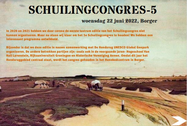 Op woensdag 22 juni a.s. wordt het 5e Schuilingcongres georganiseerd. Bijzonder aan deze editie is de nauwe samenwerking met De Hondsrug UNESCO Global Geopark. Het congresthema luidt: ‘Het landschap als uitgangspunt'.

Voor meer info en aanmelden: 
dehondsrug.nl/5e-schuilingsc…