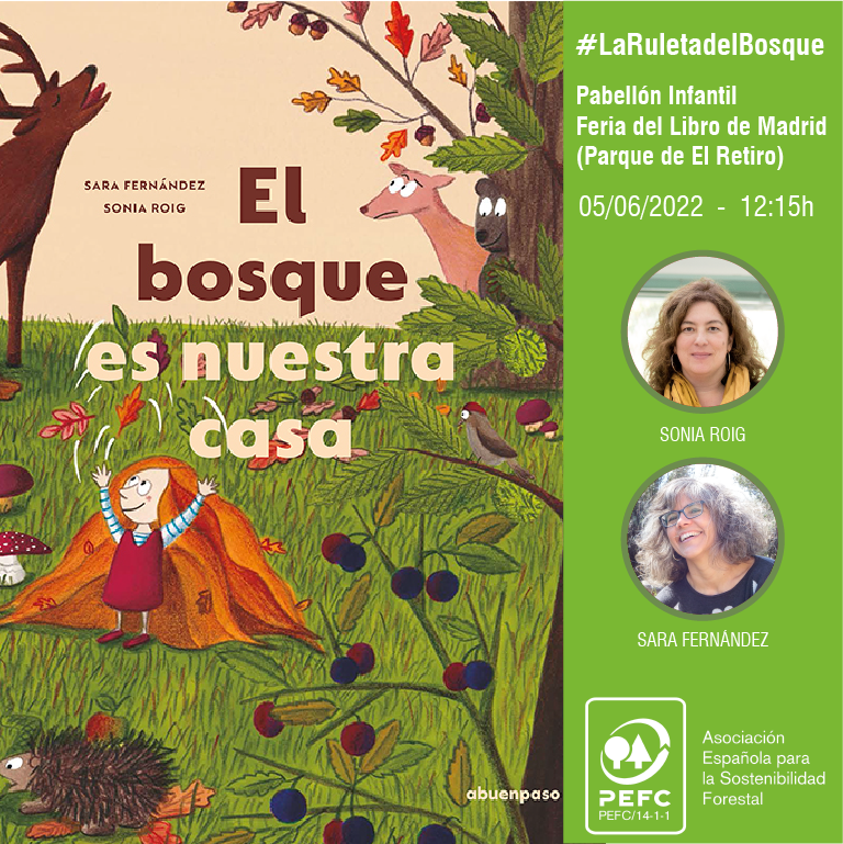 PEFCSpain's tweet photo. 🔰#LaRuletadelBosque🔰
🗓5 junio 12:15h
📍@FLMadrid Pabellón Infantil
✅Actividad lúdica con las autoras de "El bosque es nuestra casa", Sara Fernández y Sonia Roig @A_buen_paso
🌳Los bosques y sus productos para los más jóvenes

¡Os esperamos!

#FLMadrid22 #Bosquesdelibros #PEFC https://t.co/NjNEcEXTy3
