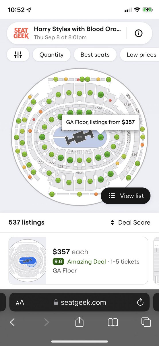 if anyone is looking for harry pit tickets for msg seatgeek has the lowest ive seen recently