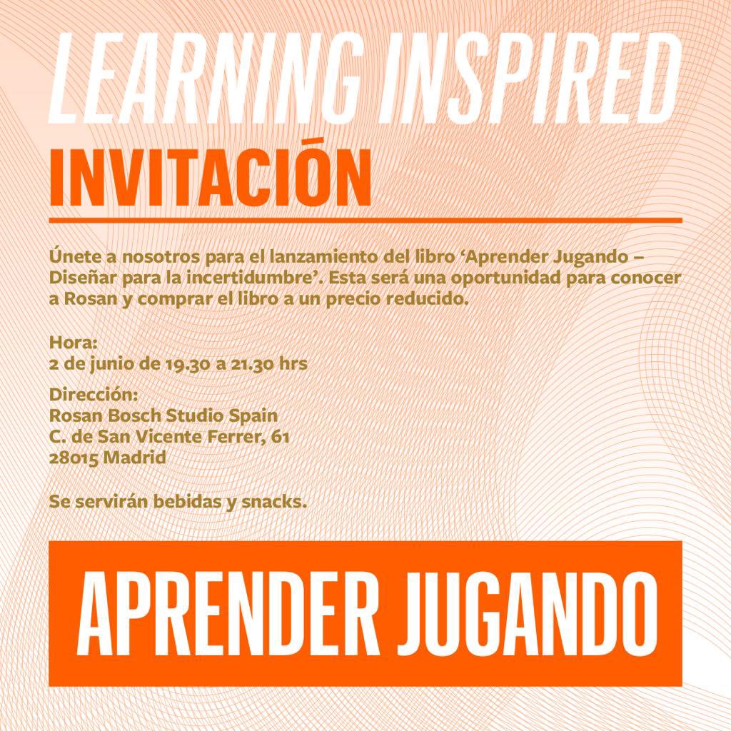 ¿Nos vemos el jueves 2 de junio? para el lanzamiento de mi libro “Aprender Jugando – Diseñar para la Incertidumbre” en nuestro nueva oficina en Madrid - de las 19.30 a 21.30 ¡Te esperamos!