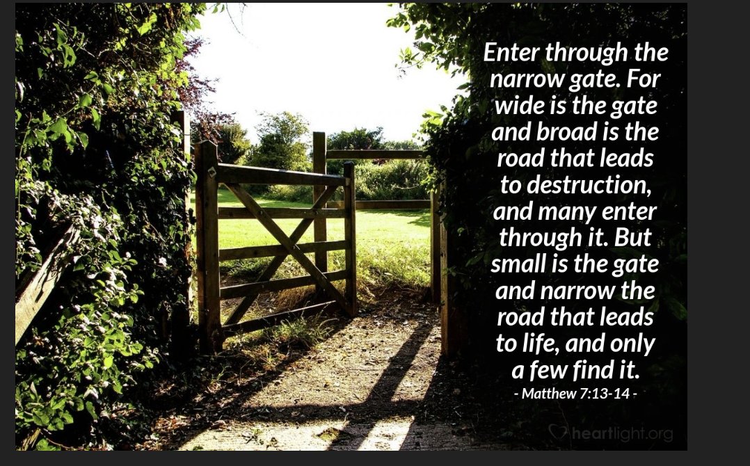 HannaNaomi13's tweet photo. Jesus Christ, however, divides humanity in just that manner: people are travelling either the broad road to destruction or the narrow road to life —just two groups and no exceptions. #narrowgate #narrowroad #nooneisgood #narrowdoor #JesusSaves https://t.co/Ilxp9RKWUf https://t.co/yKdIhQP5AI