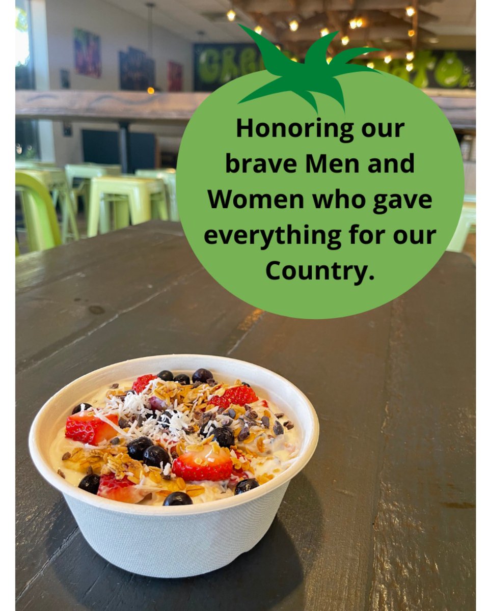GreenTomatoOC's tweet photo. Remember and Honor ❤️🤍💙

#memorialday #greentomatogrill #smallbusiness https://t.co/CVLzWOB90a