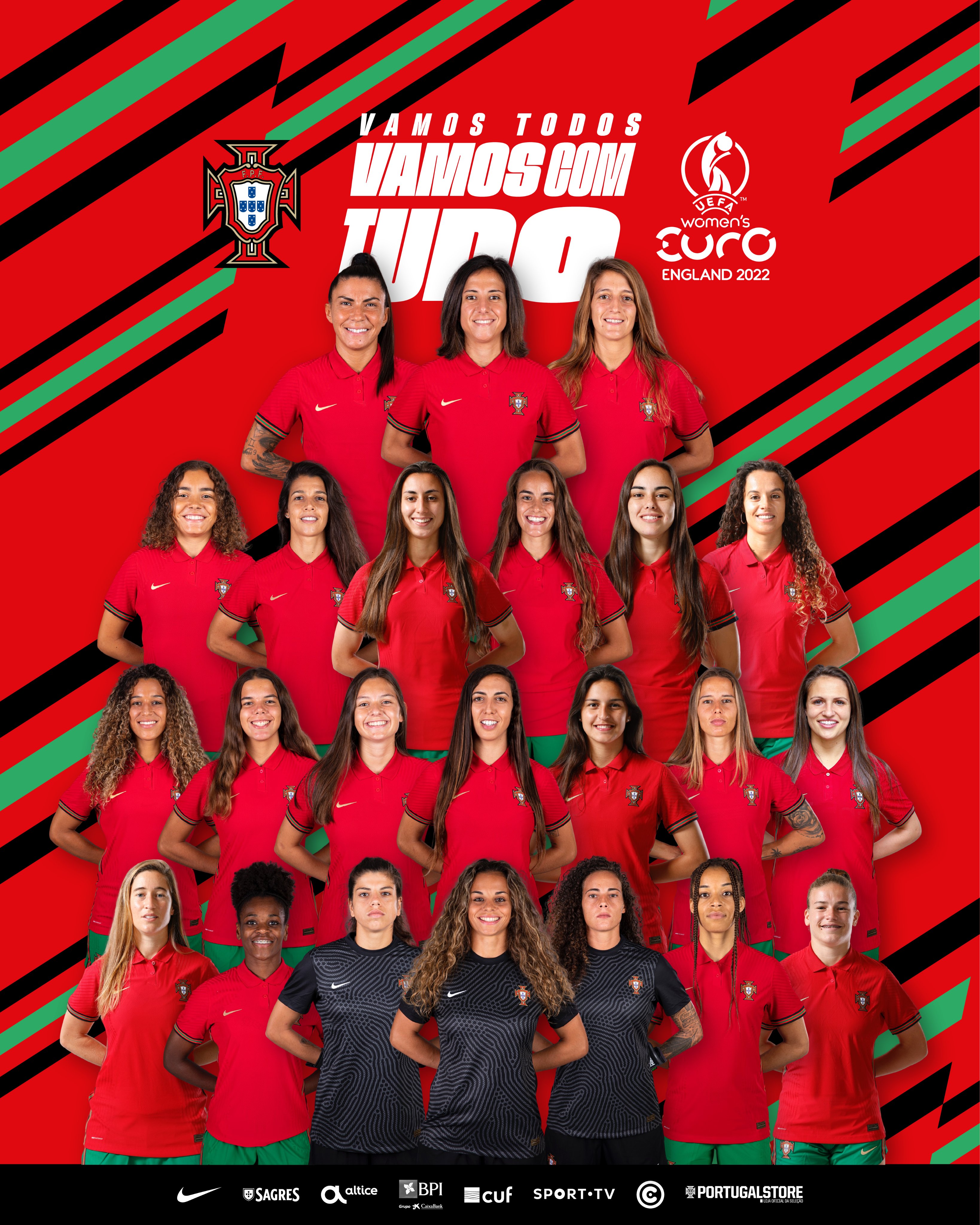 Portugal on Twitter: "🧳 Inglaterra, aqui vamos nós! Já temos convocadas  para o 🏆 𝗘𝘂𝗿𝗼𝗽𝗲𝘂 𝗙𝗲𝗺𝗶𝗻𝗶𝗻𝗼™: #VamosComTudo, Portugal! 🇵🇹  https://t.co/6j90dK6JBt" / Twitter