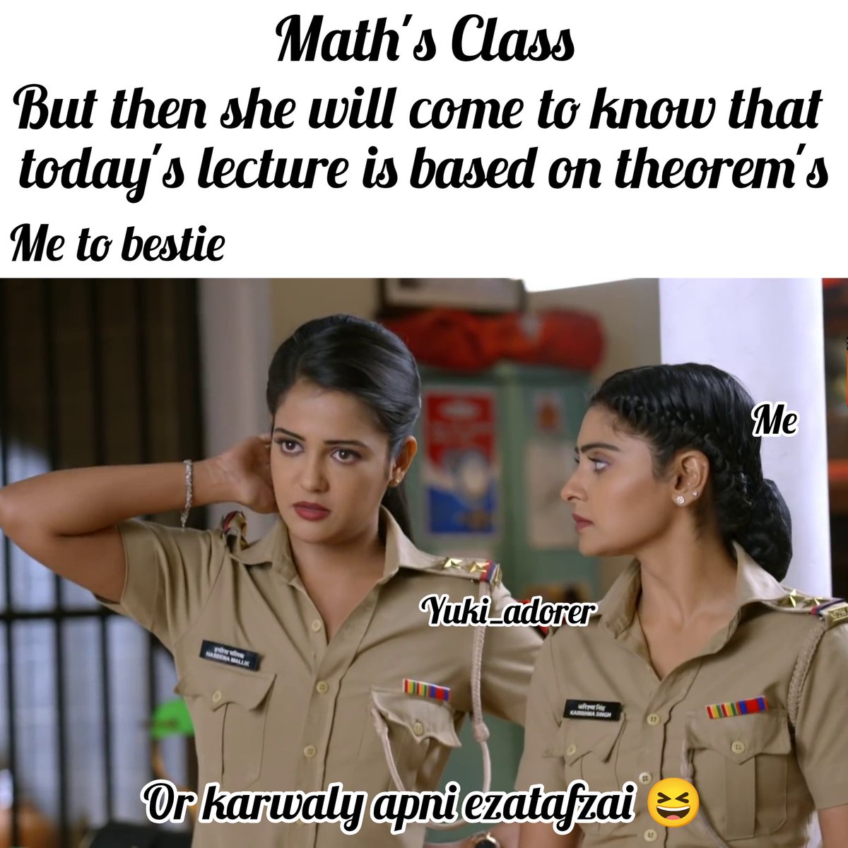Yuki_adorer's tweet photo. When Algebra lover's has to solve theorem 😂😂😂
#yuki_adorer #YUKI #kareena #madamsir #karishmasingh #sabtv #haseenamalik #karishma #haseena #msian #smian https://t.co/P9ebx2lrOF