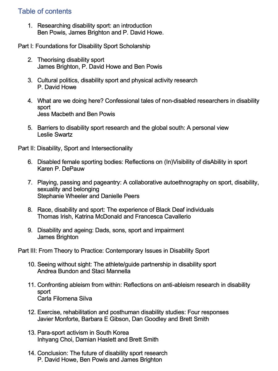 Ben Powis (@drbenpowis) on Twitter photo We (w/<a href="/JamesBrighton_G/">Dr James Brighton</a> and <a href="/pdhowe9/">P. David Howe, PLY</a>) have finally submitted our edited collection "Researching Disability Sport: Theory, Method, Practice" to <a href="/tandfsport/">Routledge Sport, Leisure, and Tourism</a>.
It's been a thrill to put together and we are excited for you to read it. Thanks to our contributors for their patience! We (w/<a href="/JamesBrighton_G/">Dr James Brighton</a> and <a href="/pdhowe9/">P. David Howe, PLY</a>) have finally submitted our edited collection "Researching Disability Sport: Theory, Method, Practice" to <a href="/tandfsport/">Routledge Sport, Leisure, and Tourism</a>.
It's been a thrill to put together and we are excited for you to read it. Thanks to our contributors for their patience!